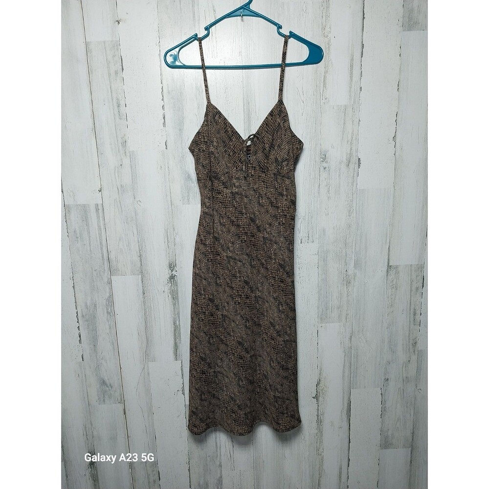 NY&Co Women’s Size 6 Brown Midi Snake Print Dress